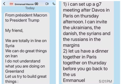 Macron diz não entender posição americana sobre a Groenlândia em mensagem divulgada por Trump