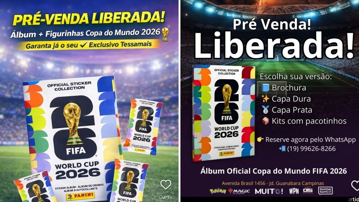 Álbum da Copa de 2026 vira alvo de golpes antes mesmo do lançamento; valores chegam a R$ 1,7 mil