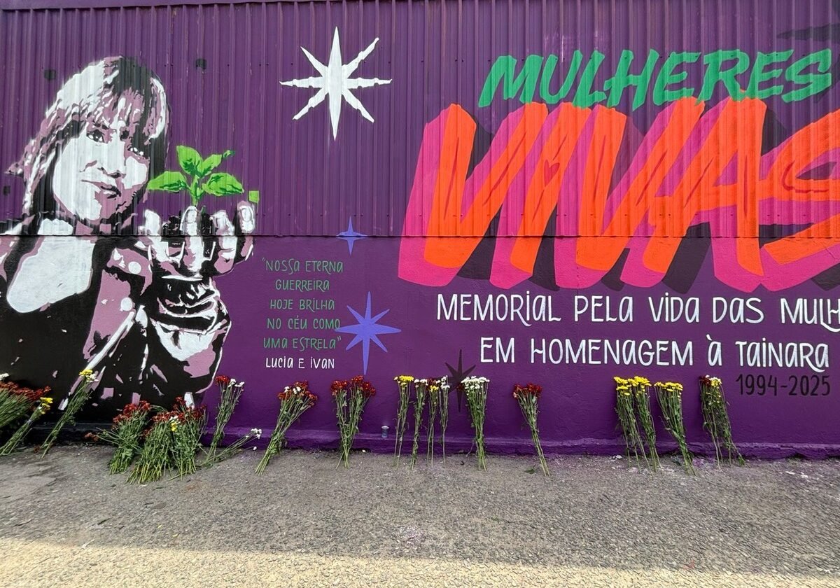 Muro onde mulher foi arrastada na Marginal Tietê vira símbolo da luta contra o feminicídio