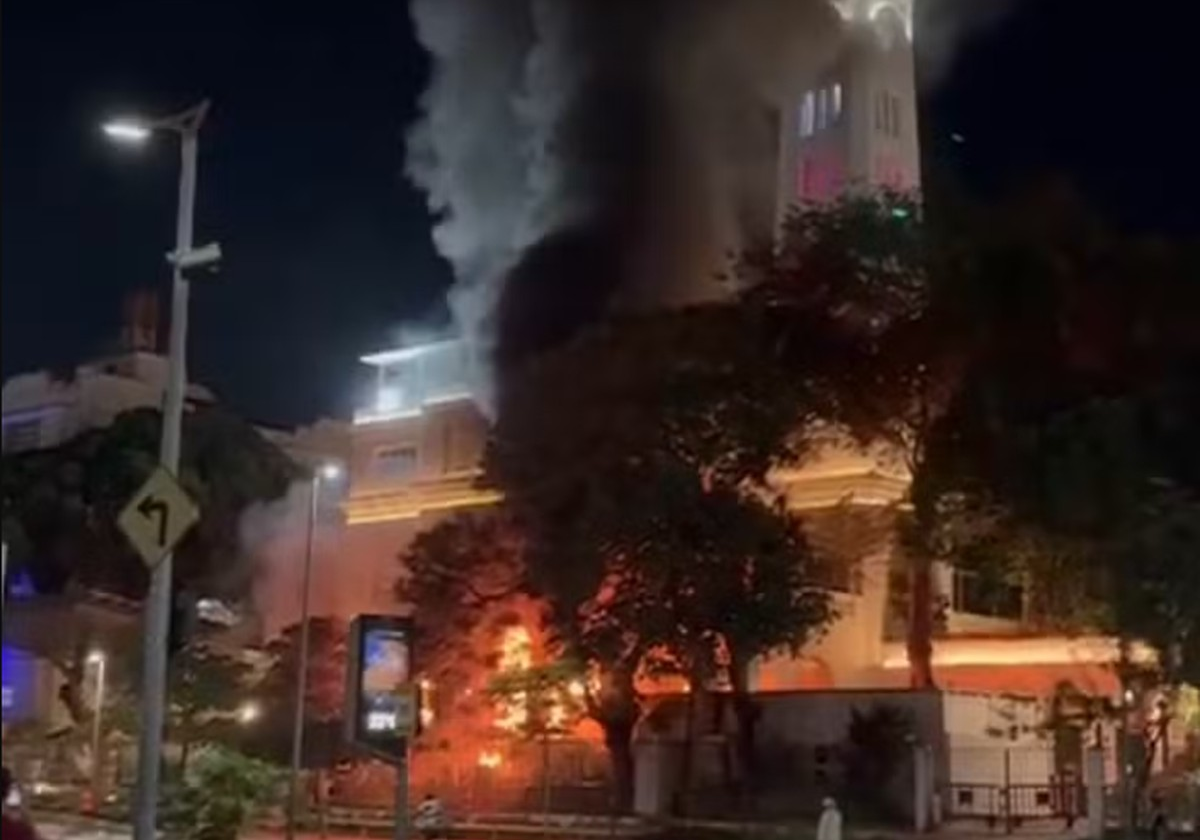 Incêndio atinge área externa de histórico Edíficio Touring, próximo do Rio Fashion Week