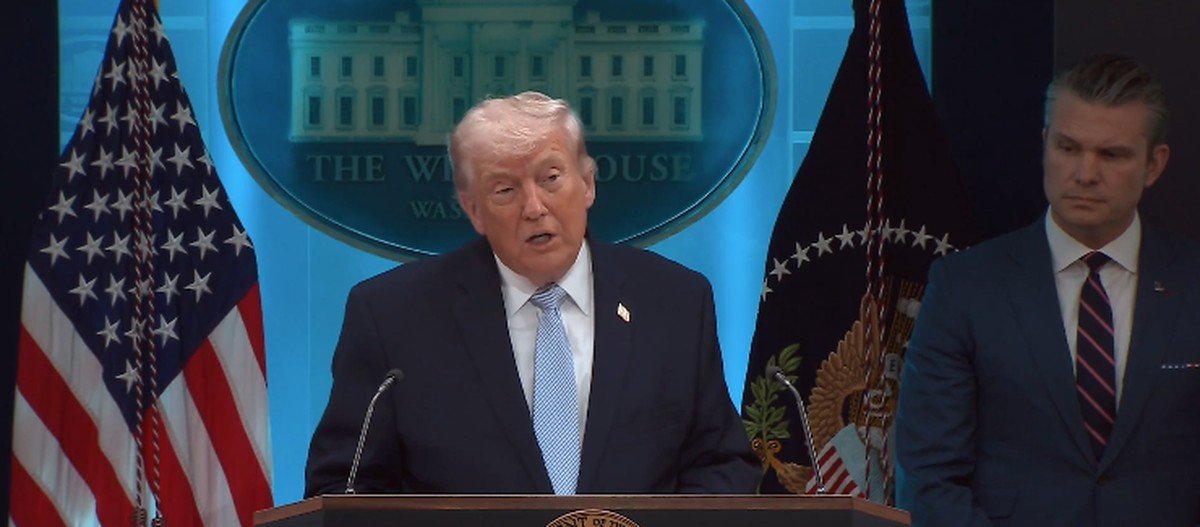 Em coletiva, Trump diz que Irã 'pode ser todo eliminado' na noite desta terça (7)