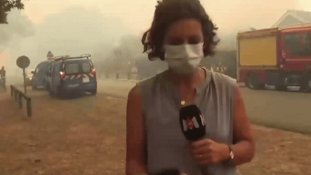 VÍDEO: Botijão de gás explode perto de jornalistas durante combate a incêndios na França