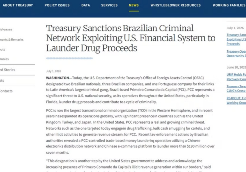 Promotor que investiga PCC diz que não há indícios de relação dos sancionados pelos EUA com facção