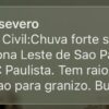Defesa Civil emite alertas para chuva forte na Grande São Paulo