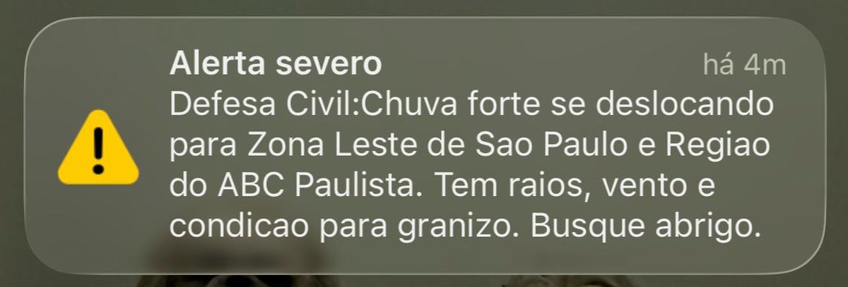 Defesa Civil emite alertas para chuva forte na Grande São Paulo