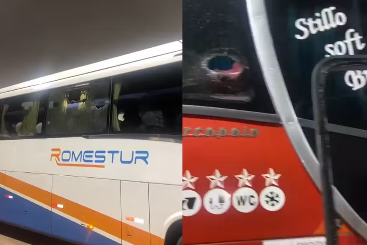 Cinco ônibus com passageiros de evento evangélico são apedrejados em MG